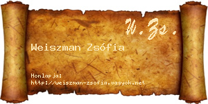Weiszman Zsófia névjegykártya