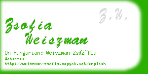 zsofia weiszman business card